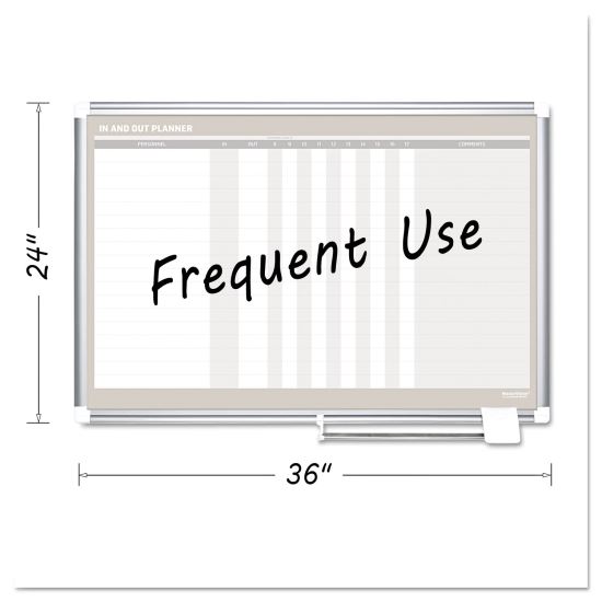 In-Out Magnetic Dry Erase Board, 36x24, Silver Frame1