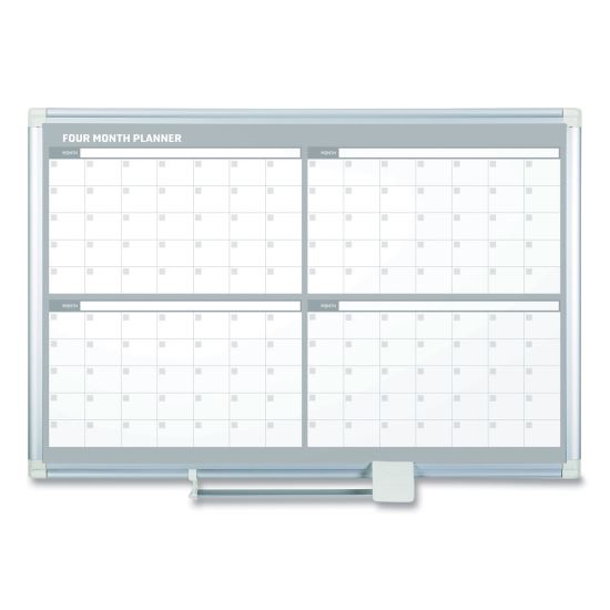 4 Month Planner, 48x36, White/Silver1