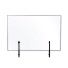 Protector Series Glass Aluminum Desktop Divider, 40.9 x 0.16 x 27.6, Clear1