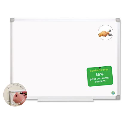 Earth Easy-Clean Dry Erase Board, White/Silver, 24x361