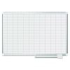 Grid Planning Board, 1 x 2 Grid, 36 x 24, White/Silver2