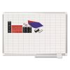 Grid Planning Board w/ Accessories, 1 x 2 Grid, 36 x 24, White/Silver1