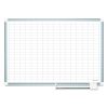 Grid Planning Board w/ Accessories, 1 x 2 Grid, 36 x 24, White/Silver2