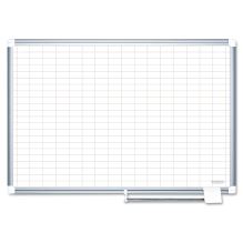 Grid Planning Board, 1 x 2 Grid, 48 x 36, White/Silver1