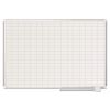 Grid Planning Board, 1 x 2 Grid, 48 x 36, White/Silver2