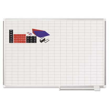 Grid Planning Board w/ Accessories, 1 x 2 Grid, 48 x 36, White/Silver1