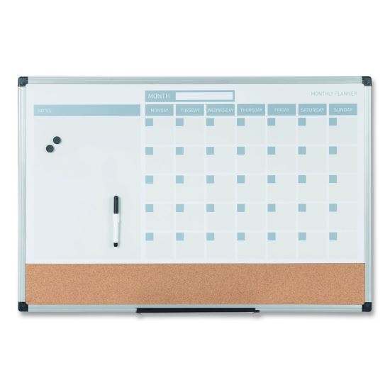 3-in-1 Calendar Planner Dry Erase Board, 36 x 24, Silver Frame1