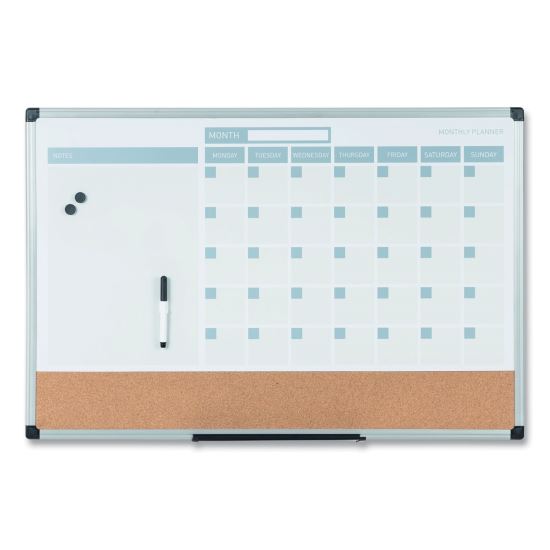 3-in-1 Calendar Planner Dry Erase Board, 24 x 18, Aluminum Frame1