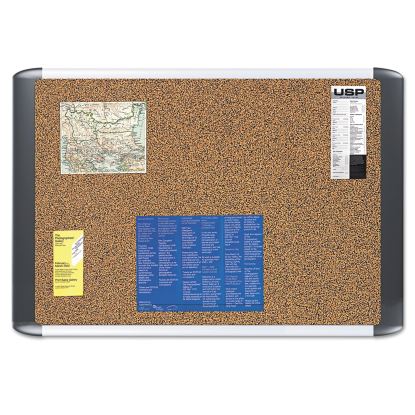 Tech Cork Board, 24x36, Silver/Black Frame1