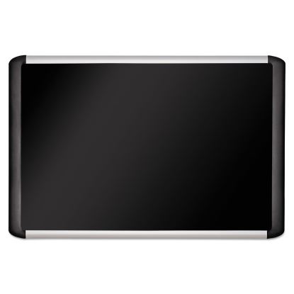 Black fabric bulletin board, 36 x 48, Silver/Black1