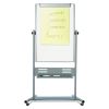 Magnetic Reversible Mobile Easel, Vertical Orientation, 35.4" x 47.2", Board, 80" Tall Easel, White/Silver2