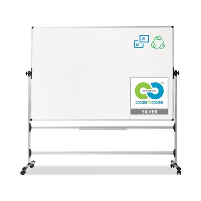 Earth Silver Easy Clean Revolver Dry Erase Board, 36 x 48, White, Steel Frame1