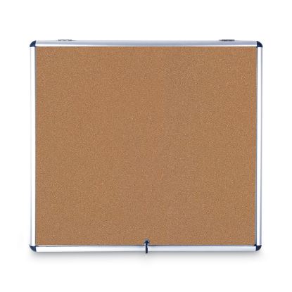 Slim-Line Enclosed Cork Bulletin Board, 47 x 38, Aluminum Case1