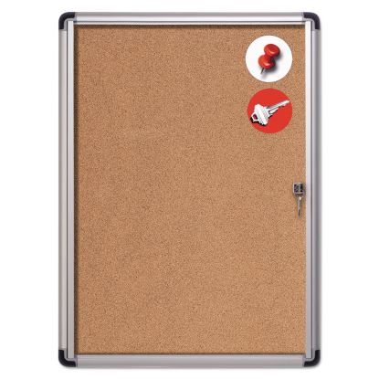 Slim-Line Enclosed Cork Bulletin Board, 28 x 38, Aluminum Case1