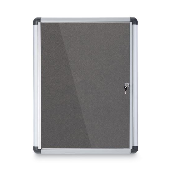 Slim-Line Enclosed Fabric Bulletin Board, 28 x 38, Aluminum Case1
