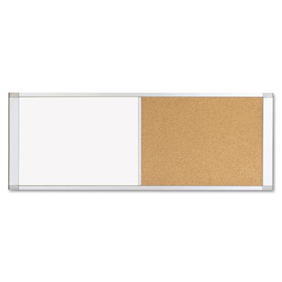 Combo Cubicle Workstation Dry Erase/Cork Board, 48x18, Silver Frame1