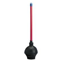 Toilet Plunger, 18" Plastic Handle, 5.63" dia, Red/Black, 6/Carton1