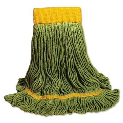 EcoMop Looped-End Mop Head, Recycled Fibers, Large Size, Green, 12/Carton1