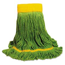 EcoMop Looped-End Mop Head, Recycled Fibers, Medium Size, Green, 12/Carton1