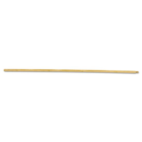 Threaded End Broom Handle, Lacquered Hardwood, 0.94" dia x 54", Natural1