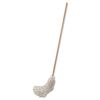Handle/Deck Mops, 32 oz White Cotton Head, 54" Oak Wood Handle, 6/Pack2