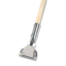 Clip-On Dust Mop Handle, Lacquered Wood, Swivel Head, 1" dia x 60", Natural1