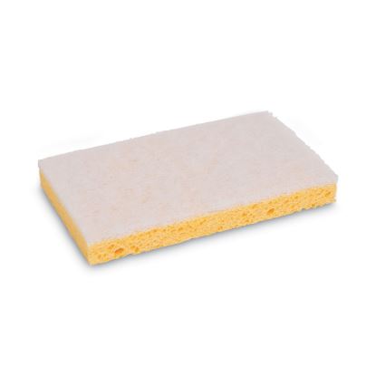 Scrubbing Sponge, Light Duty, 3.6 x 6.1, 0.7" Thick, Yellow/White, Individually Wrapped, 20/Carton1