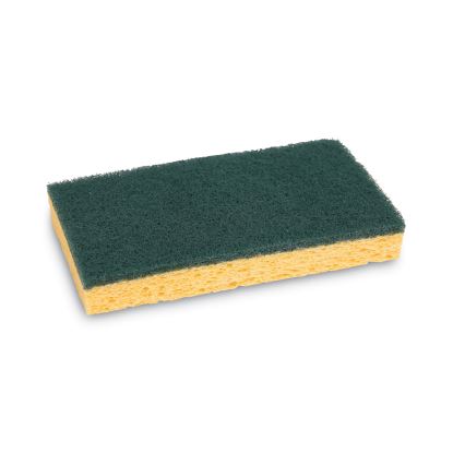 Scrubbing Sponge, Medium Duty, 3.6 x 6.1, 0.75" Thick, Yellow/Green, Individually Wrapped, 20/Carton1