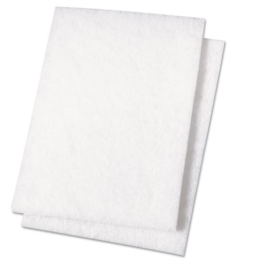 Light Duty Scour Pad, White, 6 x 9, White, 20/Carton1