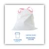 Drawstring Kitchen Bags, 13 gal, 0.8 mil, White, 50 Bags/Roll, 2 Rolls/Carton2