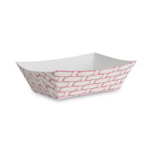 Paper Food Baskets, 1 lb Capacity, Red/White, 1,000/Carton1