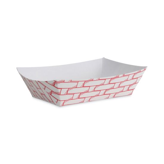 Paper Food Baskets, 2 lb Capacity, Red/White, 1,000/Carton1