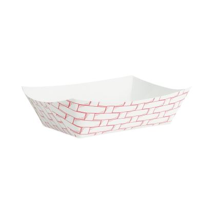 Paper Food Baskets, 2.5 lb Capacity, Red/White, 500/Carton1