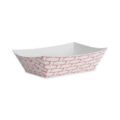 Paper Food Baskets, 3 lb Capacity, Red/White, 500/Carton1