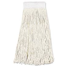 Mop Head, Premium Saddleback Head, Cotton Fiber, 24 oz, White, 12/Carton1