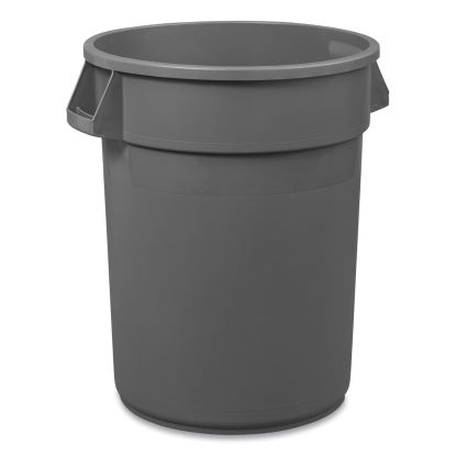 Round Waste Receptacle, LLDPE, 32 gal, Gray1