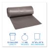 Low-Density Waste Can Liners, 33 gal, 1.1 mil, 33" x 39", Gray, 100/Carton2