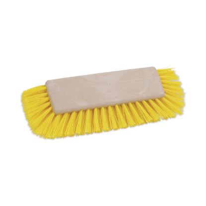 Dual-Surface Scrub Brush, Yellow Polypropylene Bristles, 10" Brush, Plastic Handle1