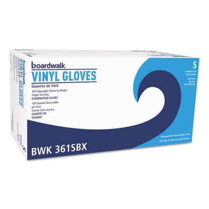 Exam Vinyl Gloves, Clear, Small, 3 3/5 mil, 100/Box, 10 Boxes/Carton1