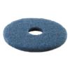 Scrubbing Floor Pads, 13" Diameter, Blue, 5/Carton2