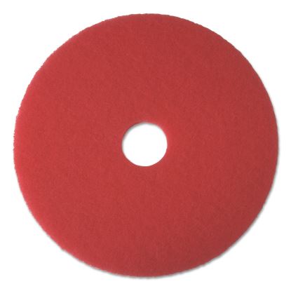 Buffing Floor Pads, 14" Diameter, Red, 5/Carton1