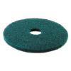 Heavy-Duty Scrubbing Floor Pads, 16" Diameter, Green, 5/Carton2