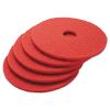 Buffing Floor Pads, 16" Diameter, Red, 5/Carton2