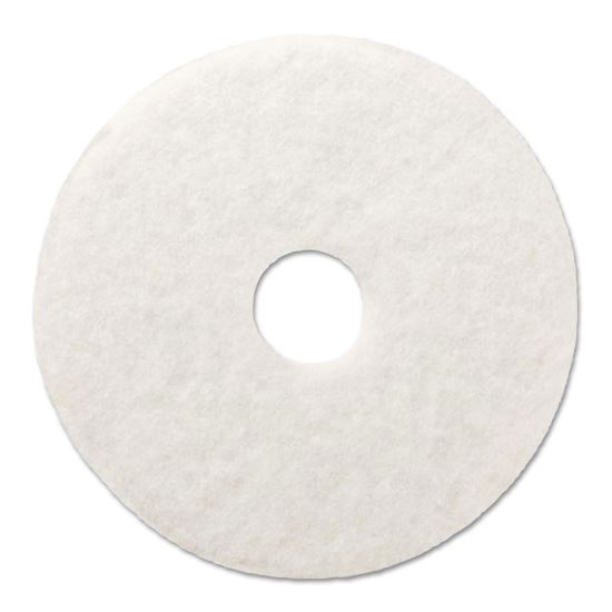 Polishing Floor Pads, 16" Diameter, White, 5/Carton1