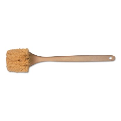 Utility Brush, Cream Tampico Bristles, 5.5" Brush, 14.5" Tan Plastic Handle1