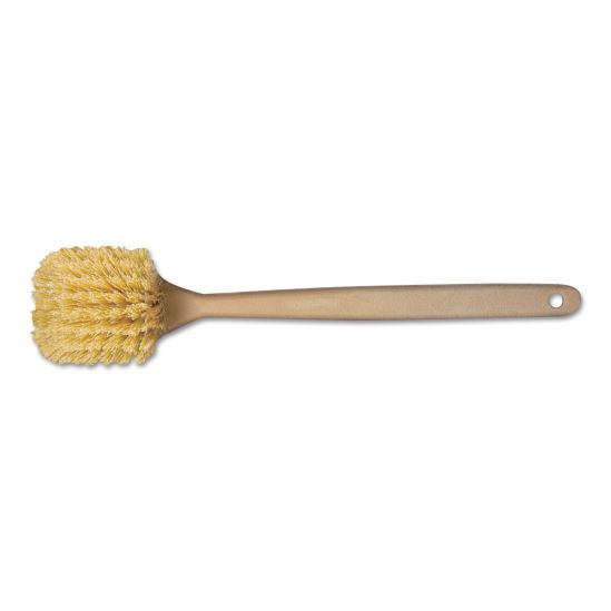 Utility Brush, Cream Polypropylene Bristles, 5.5 Brush, 14.5" Tan Plastic Handle1