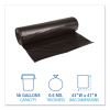 Low-Density Waste Can Liners, 56 gal, 0.6 mil, 43" x 47", Black, 100/Carton2