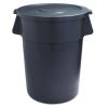 Lids for 44 gal Waste Receptacles, Flat-Top, Round, Plastic Gray2