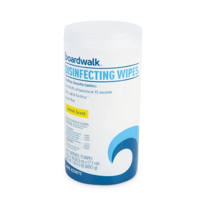 Disinfecting Wipes, 7 x 8, Lemon Scent, 75/Canister, 6 Canisters/Carton1