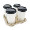 Cup Carrier Tray, 8 oz to 32 oz, Four Cups, Kraft, 300/Carton2